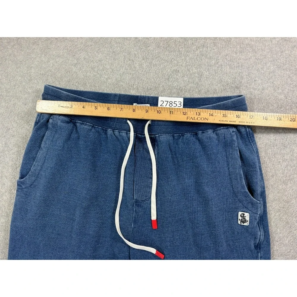 Quaker Marine Dark Wash Indigo Loopback Terry‎ Joggers (Men's Large) Blue